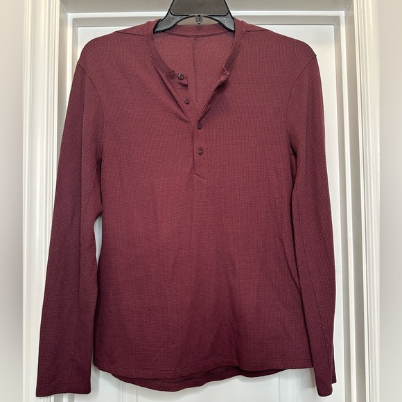 lululemon Men's Shift Stitch Henley Long Sleeve Shirt size Large - Picture 2 of 6